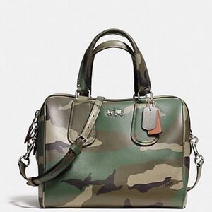 🖤💚 LIMITED EDITION RARE COACH SURREY CAMO CAMOFLAUGE SATCHEL HANDBAG
